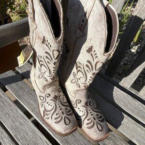 New Roper Western Women's Belle Leather Boots, Size 9.5